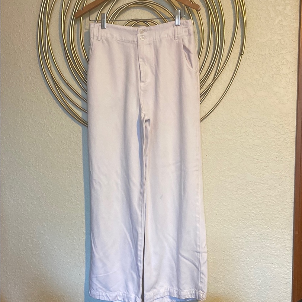 YFB White Wide-Leg Trousers pants